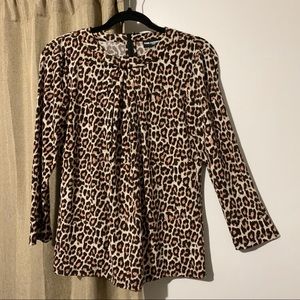 Karl Lagerfeld Paris Animal Cheetah Print Top Bow